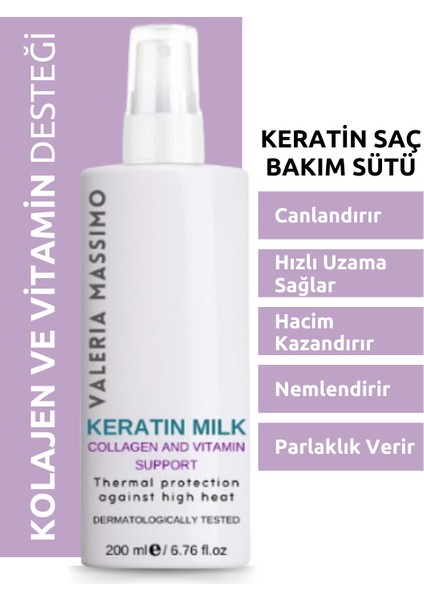 Saç Besleyici Keratin Sütü Kolajen Desteği Keratin Milk 200 ml