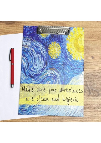 Hediyeofisi Van Gogh Motto Tasarımlı Sekreterlik Clipboard