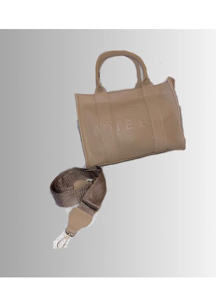 Kadın Vizon The Tote Bag Deri El ve Omuz Çantası