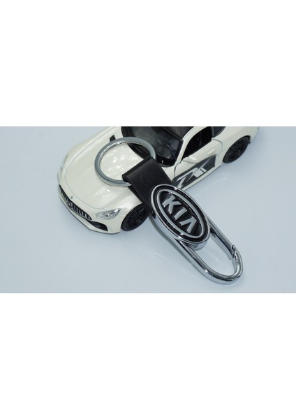 Kia Logo Deri Metal Anahtarlık