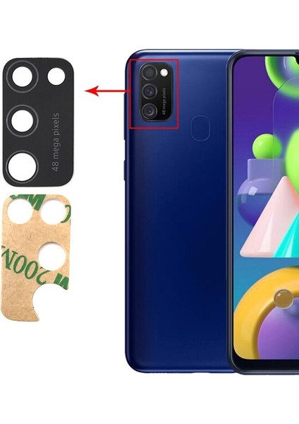 Samsung Galaxy M21 Uyumlu Kamera Lensi Camı SM-M215F