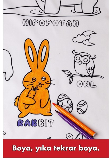 Su Geçirmez Makinada Yıkanabilir Tekrar Boyanabilir Boyama Örtüsü Eğitici Oyun Halısı Matı 100x150 modelleri