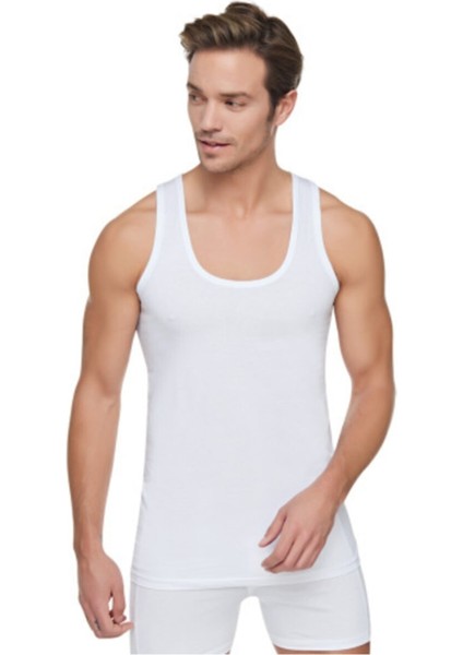 Erkek Beyaz Penye Atlet 3 Adet