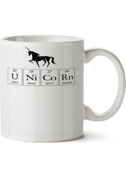 Unicorn Periyodik Cetvel Iki Tarafı Baskılı Kupa Bardak