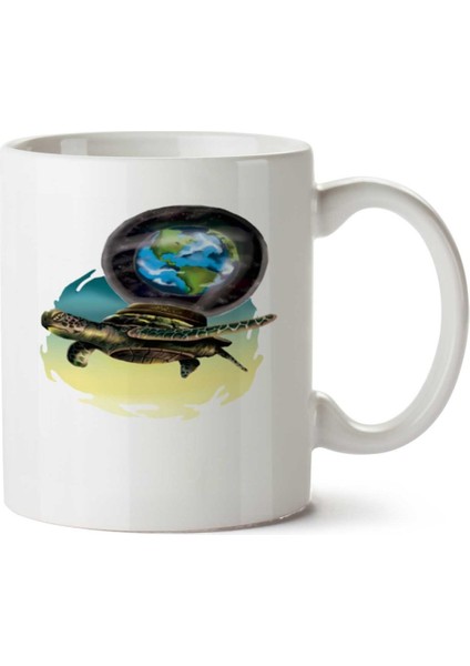 A Grande Tartaruga Kaplumbağa Iki Tarafı Baskılı Kupa Bardak