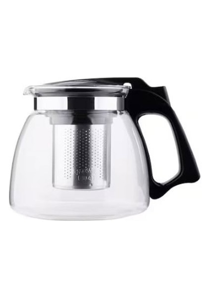 900 ml Çelik Süzgeçli Cam Demlik Çay Kahve Bitki Çayı Demliği