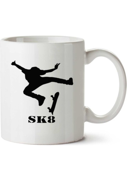 SKATE01111 Iki Tarafı Baskılı Kupa Bardak