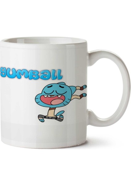 Gumball Yazı Iki Tarafı Baskılı Kupa Bardak