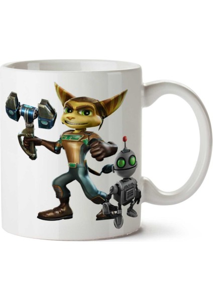 Ratchet-Clank-Transparent Iki Tarafı Baskılı Kupa Bardak