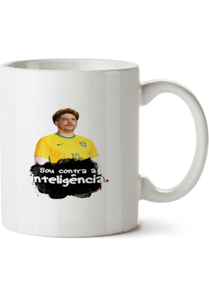 Sou Contra A Inteligência Istihbarata Karşıyım Iki Tarafı Baskılı Kupa Bardak
