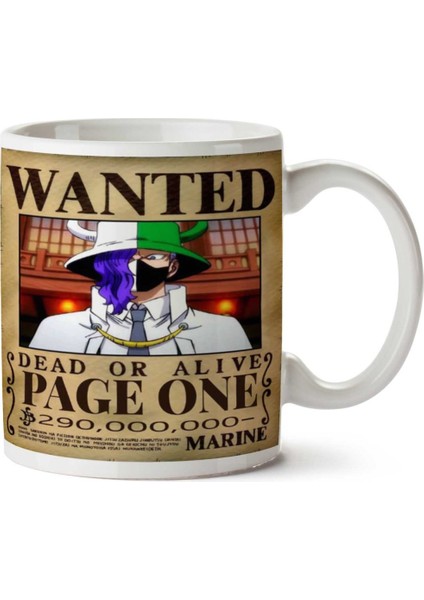 Wanted Page One Anime Aranıyor Iki Tarafı Baskılı Kupa Bardak