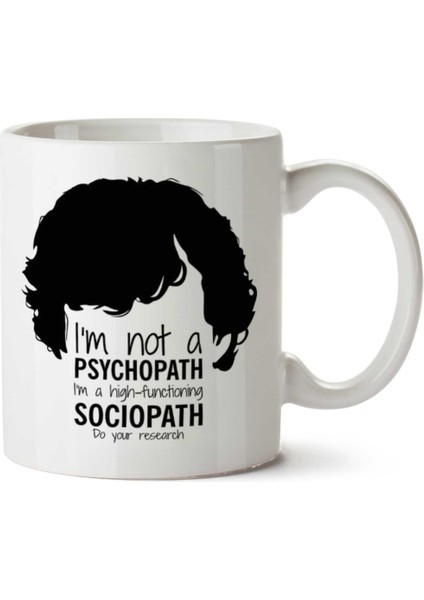 Sherlock Holmes High Functioning Sociopath Iki Tarafı Baskılı Kupa Bardak