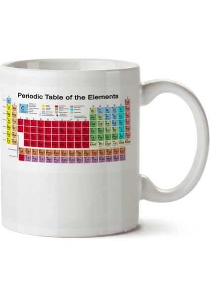 Periyodik Cetvel Beyaz Iki Tarafı Baskılı Kupa Bardak