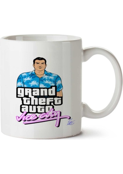 Gta Vice City Iki Tarafı Baskılı Kupa Bardak