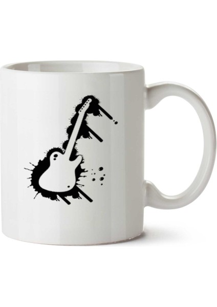 Guitarra Gitar Iki Tarafı Baskılı Kupa Bardak
