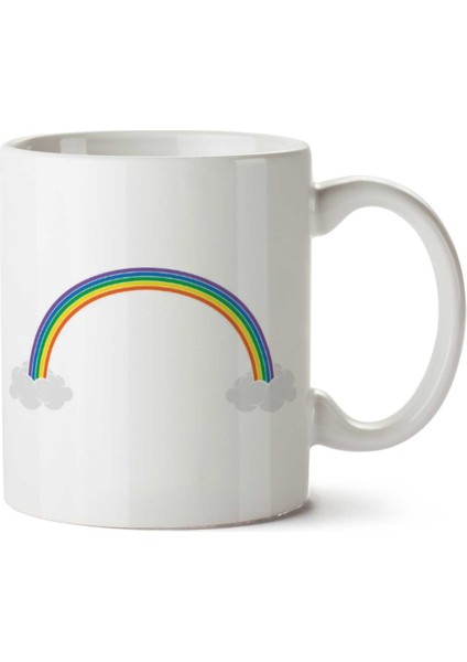 Rainbow Bulut Gökkuşağı Iki Tarafı Baskılı Kupa Bardak