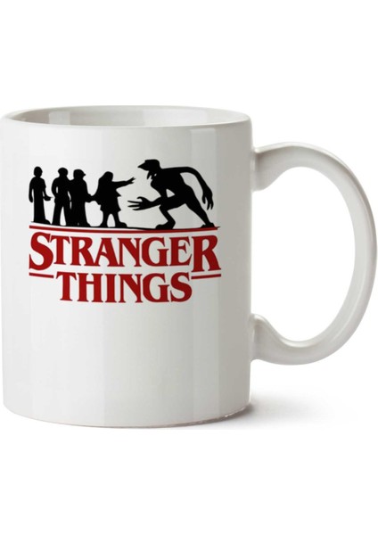 Stranger Things Logo Yazı Iki Tarafı Baskılı Kupa Bardak