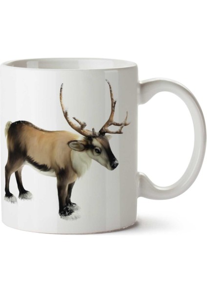 Reindeer-Png-Clipart Iki Tarafı Baskılı Kupa Bardak