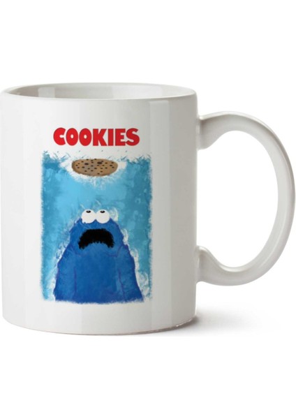 Cookies Kurabiye Canavarı Iki Tarafı Baskılı Kupa Bardak