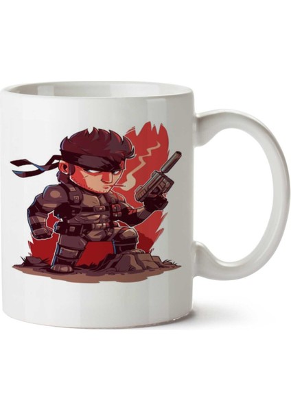 Solid Snake Iki Tarafı Baskılı Kupa Bardak