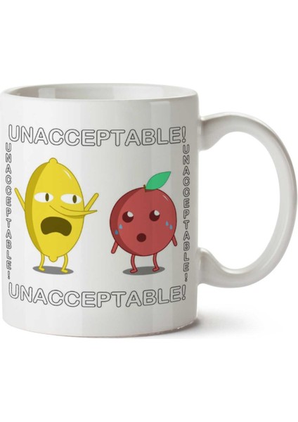 Lemongrab Angry Lemon Adventure Time Unacceptable Iki Tarafı Baskılı Kupa Bardak