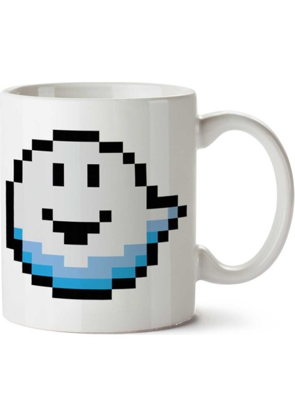 Fantomini Ghost Mario Pixel Grin Iki Tarafı Baskılı Kupa Bardak