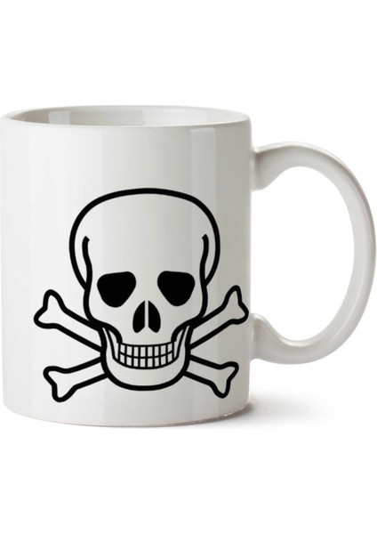 Skull-High-Quality-Png Kurukafa Iki Tarafı Baskılı Kupa Bardak