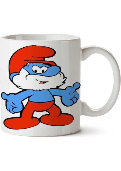 Şirinler Şirin Baba Smurf Iki Tarafı Baskılı Kupa Bardak