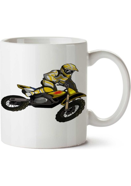 Motocross Motorsiklet Iki Tarafı Baskılı Kupa Bardak
