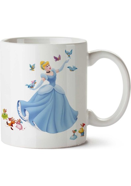 Cinderella Kelebekler Iki Tarafı Baskılı Kupa Bardak