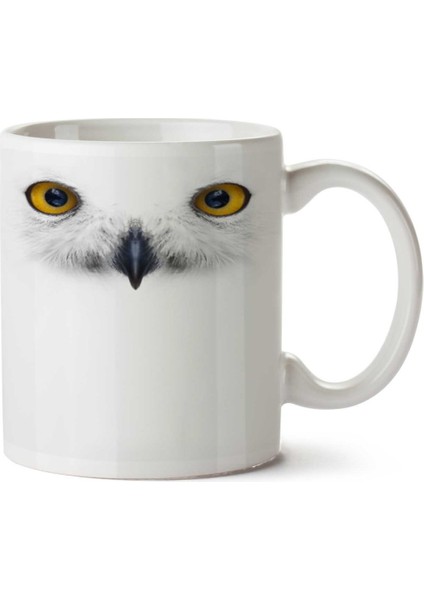 Snow Owl Iki Tarafı Baskılı Kupa Bardak