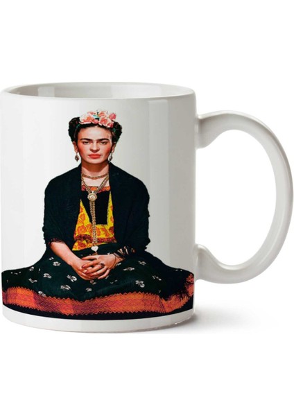Frida Kahlo 22 Iki Tarafı Baskılı Kupa Bardak