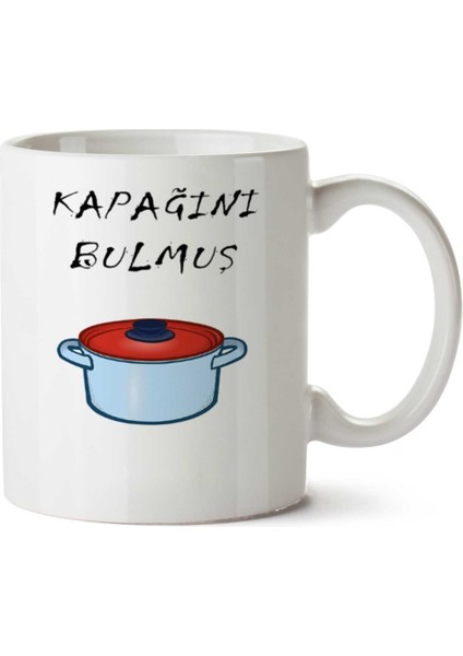 Tencere Kapağını Bulmuş Iki Tarafı Baskılı Kupa Bardak