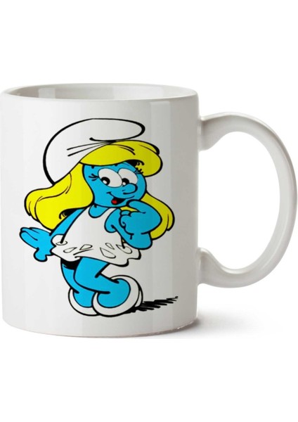Şirine Şirinler Smurfette Iki Tarafı Baskılı Kupa Bardak