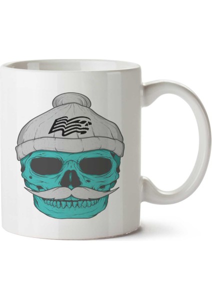 Skull Com Toca Kuru Kafa Kurukafa Iki Tarafı Baskılı Kupa Bardak