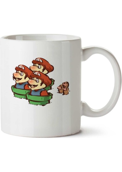 Mario Vs Dugtrio Iki Tarafı Baskılı Kupa Bardak
