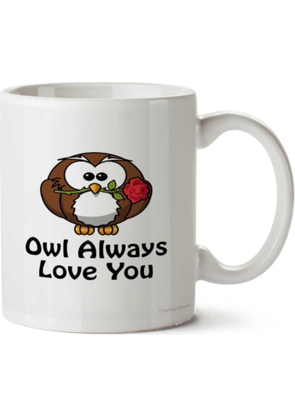 Owl Always Love Iki Tarafı Baskılı Kupa Bardak