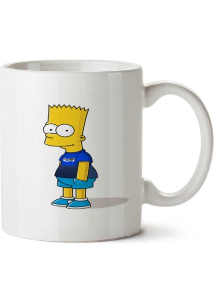 Bart Simpson Bart Pato Futsal.png Iki Tarafı Baskılı Kupa Bardak