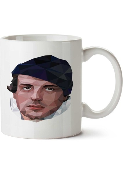 Rocky 1 Poly Rambo Piksel Iki Tarafı Baskılı Kupa Bardak
