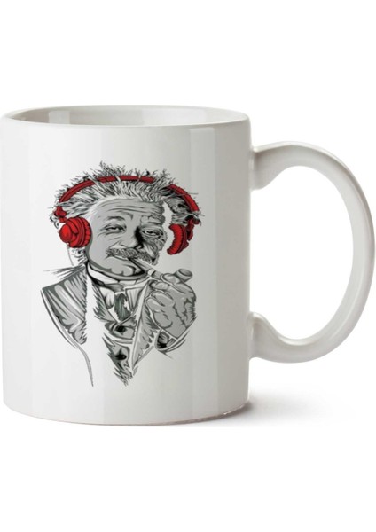 Albert Einstein Music Iki Tarafı Baskılı Kupa Bardak