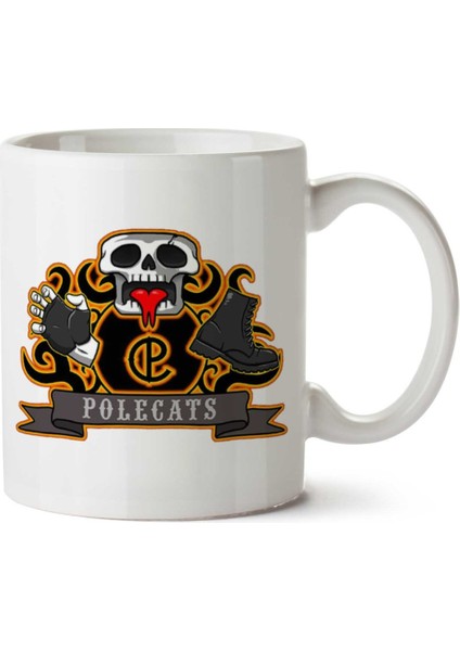Polecats Full Throttle Logo Iki Tarafı Baskılı Kupa Bardak