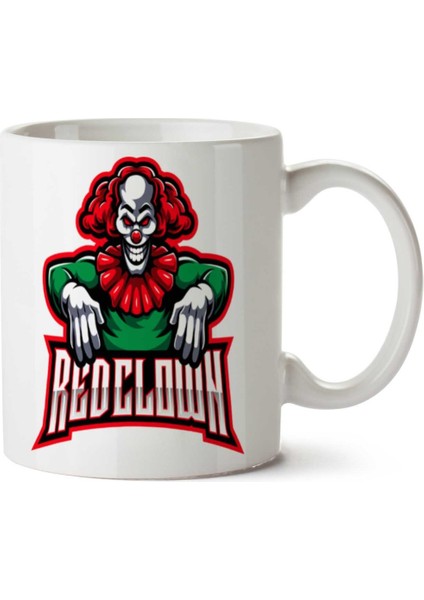 Red Clown Iki Tarafı Baskılı Kupa Bardak
