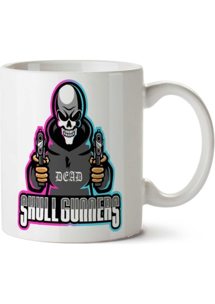 Skull Gunners Kuru Kafa Kurukafa Iki Tarafı Baskılı Kupa Bardak