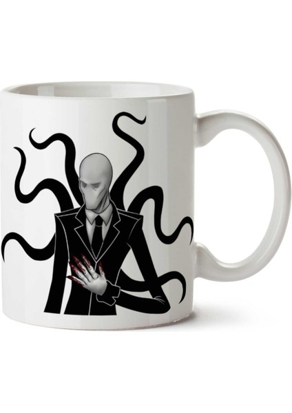 Slender-Man-Png-Hd Ince Adam Iki Tarafı Baskılı Kupa Bardak