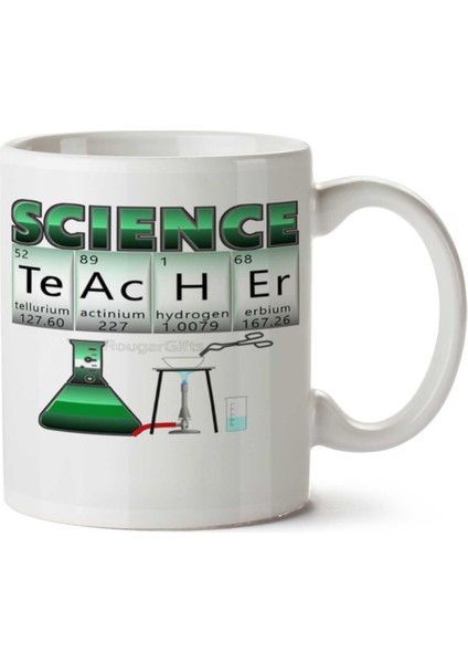 Science Teacher Fen Öğretmeni Periyodik Cetvel Iki Tarafı Baskılı Kupa Bardak