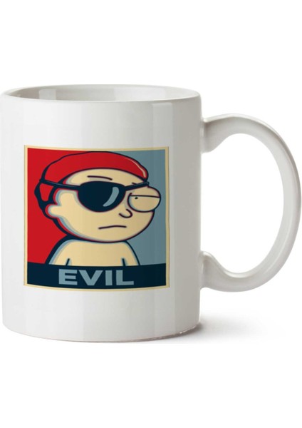 Evil Morty Iki Tarafı Baskılı Kupa Bardak