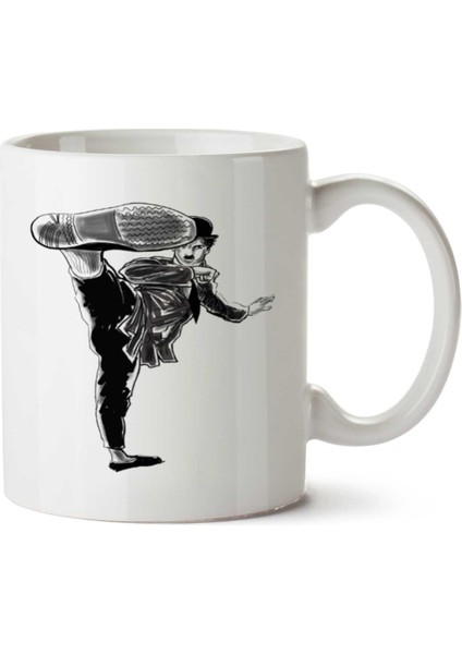 Charlie Chaplin Baston (2) Iki Tarafı Baskılı Kupa Bardak