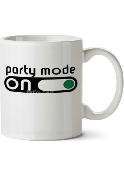 Party Parti Modu Açık Iki Tarafı Baskılı Kupa Bardak