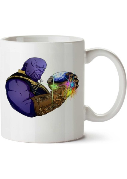 Thanos Earth Iki Tarafı Baskılı Kupa Bardak
