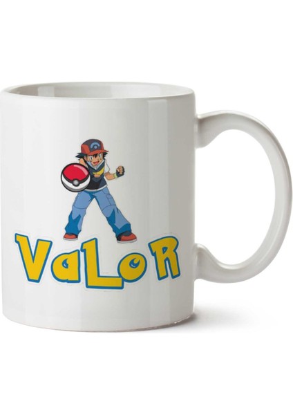 Pokemon Kanto Team Valor Ash Iki Tarafı Baskılı Kupa Bardak